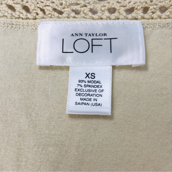 LOFT Crochet Edge Milkmaid Top V-Neckline - Picture 3 of 4